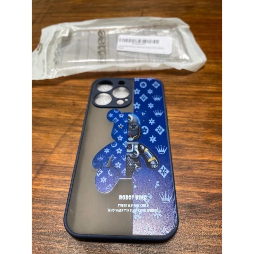 Luxury bear iPhone case lens protect 13 Pro Blue new